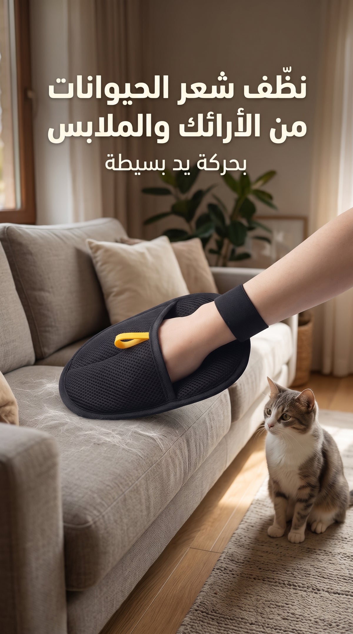 قفاز إزالة شعر الحيوانات الأليفة